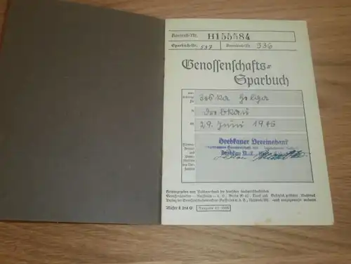 altes Sparbuch Drebkau , 1945 , Sparkasse , Bank !!!