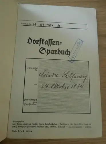 altes Sparbuch Neuwied , 1934-1944 , Frieda Bolsewig , Sparkasse , Bank !!!