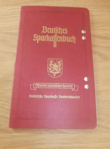 altes Sparbuch Sondershausen , 1941-1944 , Erich Walter , Lehrer , Sparkasse , Bank !!!