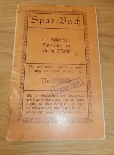 altes Sparbuch Beelitz , 1926-1937 , Margot Baganz , Sparkasse , Bank !!!