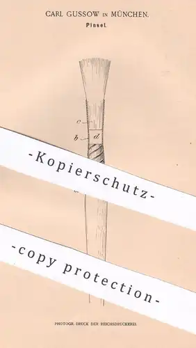 original Patent - Carl Gussow , München | 1901 | Pinsel | Pinselstiel | Malerpinsel | Maler , Malerei , Zeichner