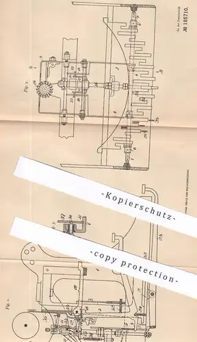 original Patent - Franz Schüler , Berlin , 1906 , Schreibmaschine mit schwingenden Typenhebeln | Druck , Druckerei !!