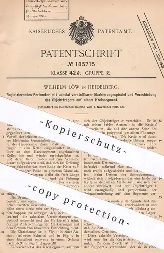 original Patent - Wilhelm Löw , Heidelberg , 1905 , Perimeter | Vermessung | Ausmessen | Geometrie