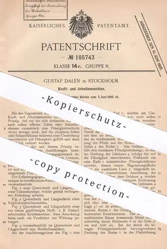 original Patent - Gustaf Dalén , Stockholm Schweden 1905 | Kraftmaschine , Arbeitsmaschine | Motor Motoren Dampfmaschine