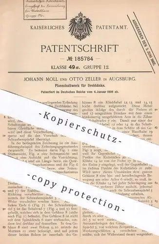 original Patent - Johann Moll , Otto Zeller , Augsburg | Planschaltwerk für Drehbänke | Drehbank | Dreher , Schlosser