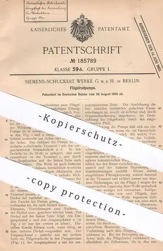 original Patent - Siemens Schuckert Werke GmbH , Berlin , 1905 , Flügelradpumpe | Pumpe | Pumpen | Flüssigkeit fördern