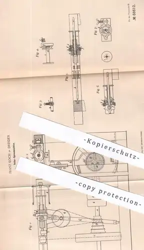 original Patent - Franz Koch , Dresden , 1892 , Seiler - Spinnmaschine | Seilerei , Seil , Tau , Strick | Spinnen