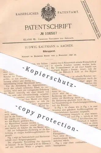 original Patent - Ludwig Kaufmann , Aachen , 1898 , Rührapparat | Rührwerk , Schleuder | Salz , Chemie