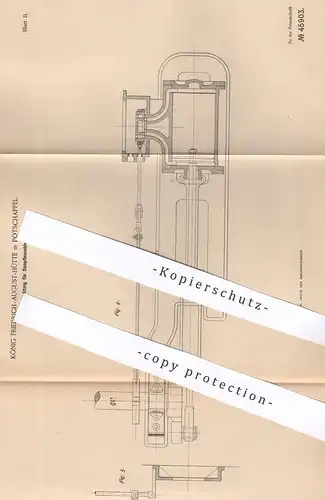original Patent - König Friedrich August Hütte , Potschappel / Freital | 1888 | Abstellvorrichtung für Dampfmaschinen !!