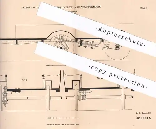 original Patent - Friedrich Philipp Ernst Freundlich , Berlin / Charlottenburg , 1880 , Kraftsammler für Pferdebahnwagen