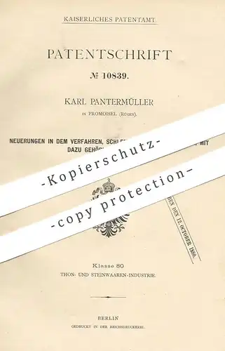 original Patent - Karl Pantermüller , Promoisel Rügen Sassnitz Mecklenburg 1879 | Schlemmkreide | Kreide , Kreidefelsen