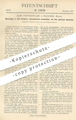 original Patent - Karl Pantermüller , Promoisel Rügen Sassnitz Mecklenburg 1879 | Schlemmkreide | Kreide , Kreidefelsen