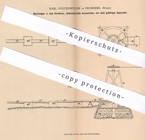 original Patent - Karl Pantermüller , Promoisel Rügen Sassnitz Mecklenburg 1879 | Schlemmkreide | Kreide , Kreidefelsen