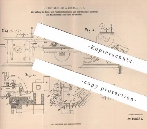 original Patent - Julius Köhler , Limbach , 1898 , Rundkettelmaschine , Flachkettelmaschine | Ketteln , Nähmaschine