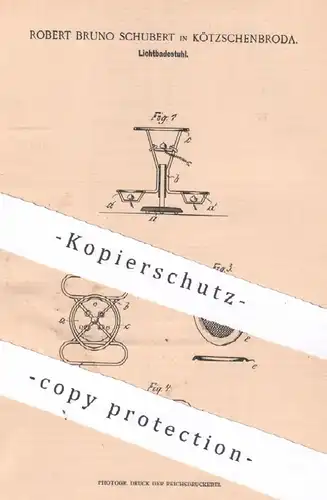 original Patent - Robert Bruno Schubert , Kötzschenbroda , 1902 , Lichtbadestuhl | Badestuhl | Stuhl , Baden , Licht
