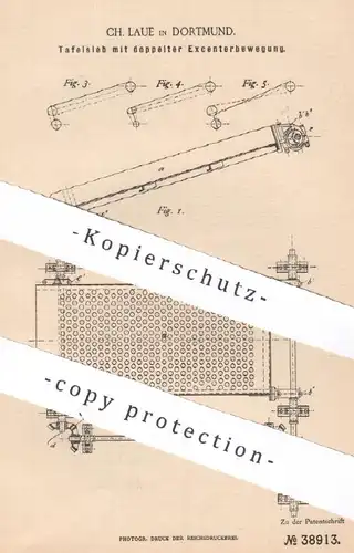 original Patent - Ch. Laue , Dortmund , 1886 , Tafelsieb | Sieb , Siebe , Sieben | Landwirtschaft , Gärtner