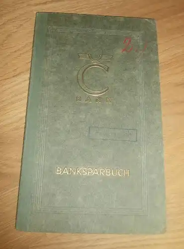 altes Sparbuch Schönebeck a. Elbe , 1942 - 1944 , Oberleutnant Friedrich Jäger , Sparkasse , Bank !!!