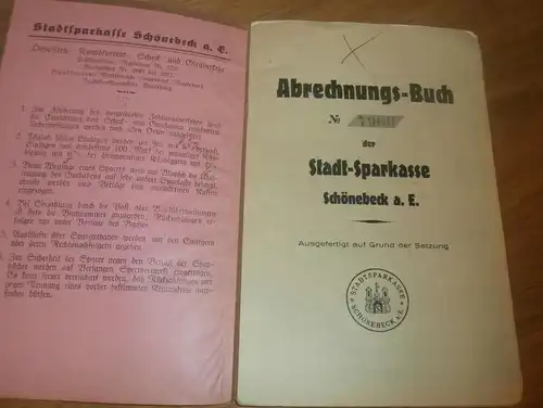 altes Sparbuch Schönebeck a. Elbe , 1931 - 1944 , Fritz Jäger , Sparkasse , Bank !!!