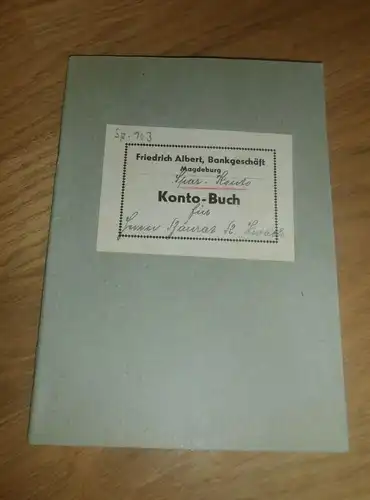 altes Sparbuch Friedrich Albert in Magdeburg , 1922 - 1945 , Baurat Zwach , Sparkasse , Bank !!!