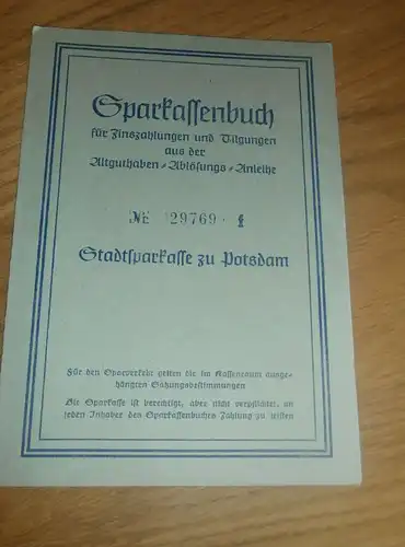 altes Sparbuch Potsdam , 1952 , Dieter Reipert in Potsdam Babelsberg , Sparkasse , Bank !!!