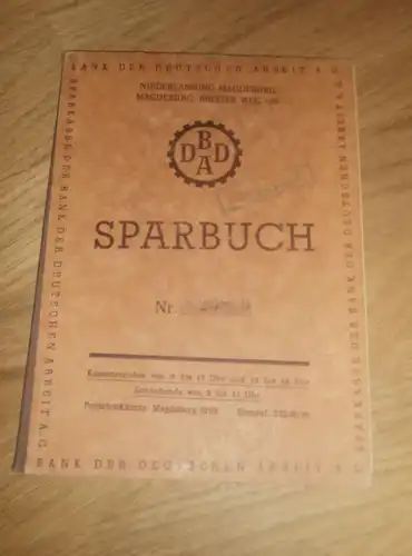 altes Sparbuch Magdeburg , 1944 - April 1945 , Erich Schuppe , Sparkasse , Bank !!!