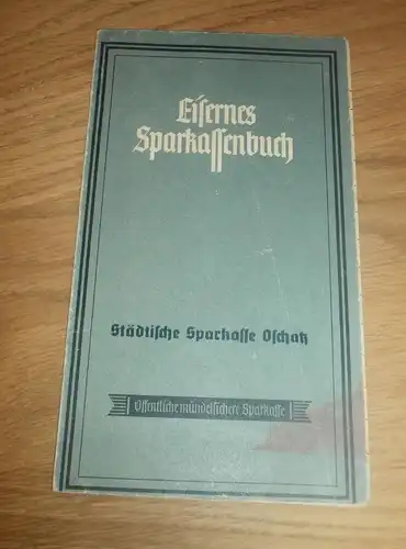 altes Sparbuch Oschatz , 1942 - 1944 , Hans Scheunpflug , Horst-Wessel-Promenade , Sparkasse , Bank !!!