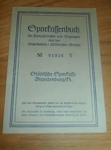 altes Sparbuch Brandenburg / Havel , 1952 - 1955 , Frieda Seidel  , Sparkasse , Bank !!!