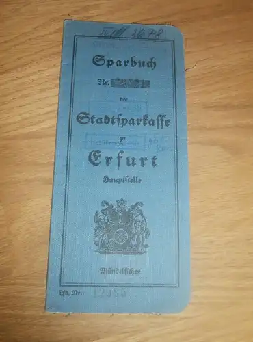 altes Sparbuch Erfurt , 1935 - 1945 , Elfriede Taucher , Sparkasse , Bank !!!