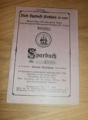 altes Sparbuch Kirchhain / Lausitz , 1938 - 1944 , Giesela Schweinfurth , Sparkasse , Bank !!!