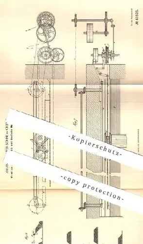 original Patent - Johann Schaefer Söhne , Krefeld , 1887 , Wendeapparat für Malz | Maische , Bier , Mühle | Brauerei