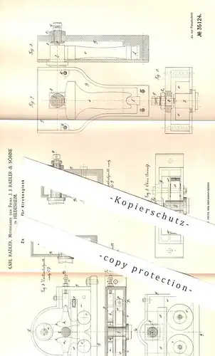 original Patent - Karl Radler , J. J. Radler & Söhne , Hildesheim , 1885 , Zapfenlager für Kirchenglocken | Glocken !!