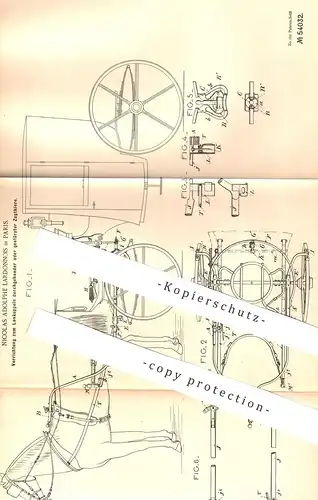 original Patent - Nicolas Adolphe Lardonnois , Paris , Frankreich , 1890 , Zugtiere loskuppeln | Pferde , Kutsche , Tier