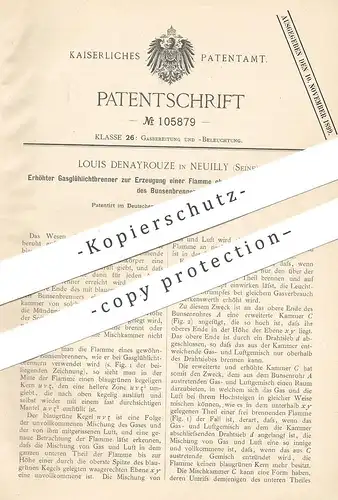 original Patent - Louis Denayrouze , Neuilly , Seine  Frankreich 1896 , Gas - Glühlichtbrenner | Bunsenbrenner | Brenner