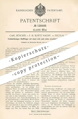 original Patent - Carl Büschel / H. Koetz Nachf. , Nicolai , 1900 , Stofffänger zur Herst. von Papier , Zellulose | Holz