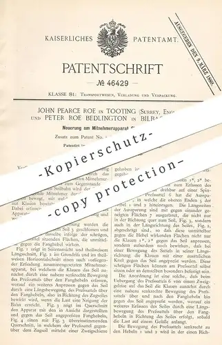 original Patent - John Pearce Roe , Tooting , Surrey , England | Peter Roe Bedlington , Bilbao Spanien | Seilbahn | Bahn
