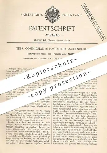 original Patent - Gebrüder Commichau , Magdeburg / Sudenberg , 1897 , Schwingende Horde zum Trocknen oder Abkühlen