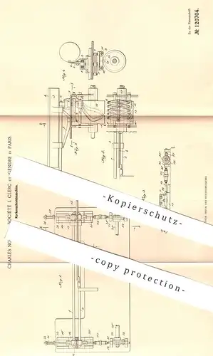 original Patent - Charles Noël und Société J. Clerc et Gendre , Paris , Frankreich , 1899 , Korken - Schneidmaschine !!