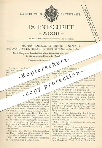 original Patent - Morris Robeson Sherrerd , Newark | David Willis French , Hoboken , New Jersey , USA | Rohr schneiden