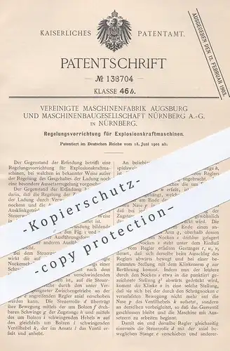 original Patent - Maschinenfabrik Augsburg & Maschinenbauges. Nürnberg AG , 1901 , Gasmotor