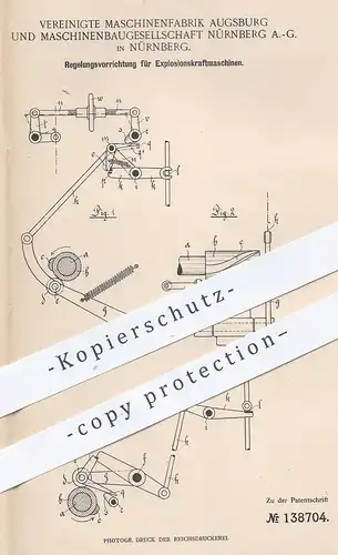 original Patent - Maschinenfabrik Augsburg & Maschinenbauges. Nürnberg AG , 1901 , Gasmotor