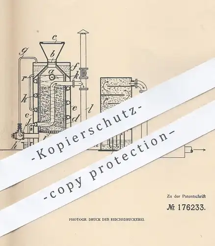 original Patent - Emanuel Stauber , Königsberg | Richard Buch , Berlin , 1905 , Gaserzeuger für Kraftgas aus Torf | Gas