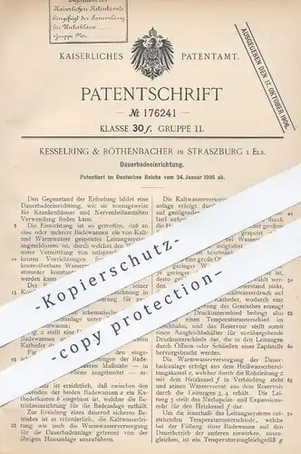 original Patent - Kesselring & Röthenbacher , Straszburg , Elsass , 1905 , Badewanne , Pool | Krankenhaus , Heilbad