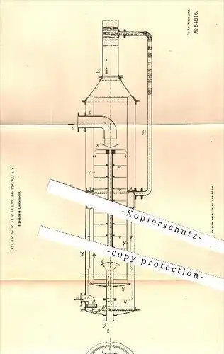 original Patent - Oskar Wirth in Eulau bei Pegau , 1888 , Gegenstrom - Kondensator , Dampfmaschine , Dampfmaschinen !!!