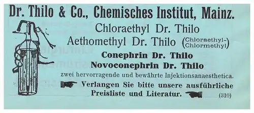 original Werbung - 1913 - Dr. Thilo & Co in Mainz , Zahnarzt , Stomatologe , Zähne , Dental !!!