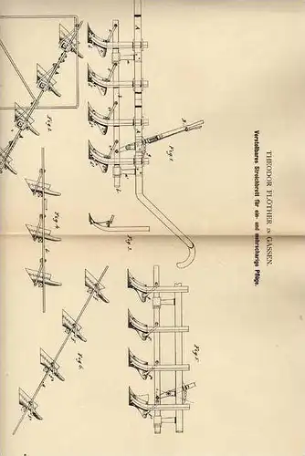 Original Patentschrift -  Streichbrett für Pflüge , 1882 , T. Flöther in Gassen / Jasien , Landwirtschaft , Agrar !!!