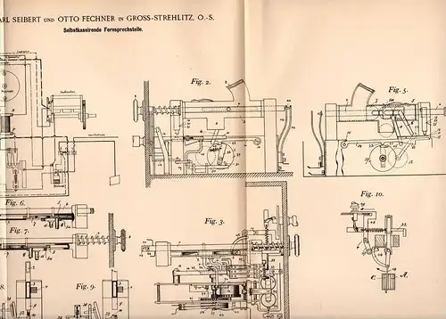 Original Patentschrift - C. Seibert und O. Fichner in Gross Strehlitz , O.-S. , 1899 , Telephon - Apparat , Fernsprecher