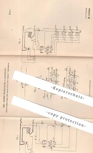 original Patent - Emil Alfred Wahlström , Cannstatt / Stuttgart , 1899 , Schaltung für elektrische Fahrstühle | Aufzug !