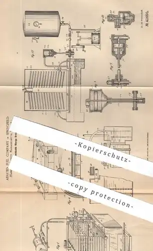 original Patent - Aerated Fuel Company , Springfield , Massachusetts , USA | 1887 | Feuerung für zerstäubte Brennstoffe