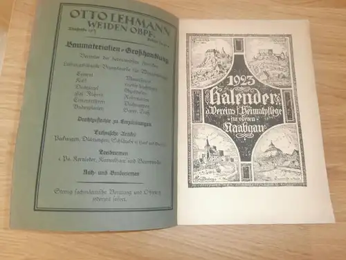 Kalender - Naabgau 1923 , Heimatpflege , Weiden , Ahnen , Ahnenforschung , Heimatkalender !!!