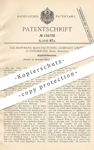 original Patent - The Hoffmann Manufacturing Company Ltd. , Chelmsford , Essex 1901 , Kugelschleifmaschine | Schleifen